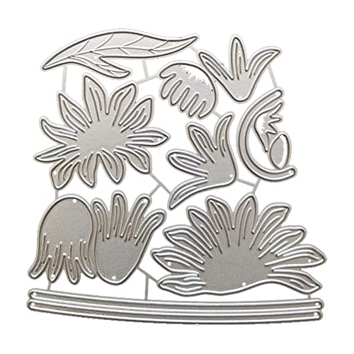 Metall Stanzschablone Blätte Blumen Formen Scrapbooking Prägeschablonen 3D Leaf Pflanzen Stanzformen Schneiden Schablonenvorlage für Papier DIY Handwerk Cards Zeichenschablonen von Surakey