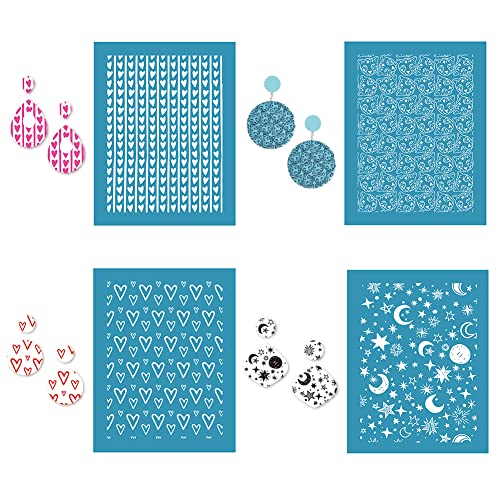 Siebdruckschablonen für Polymer Clay, Mond und Sterne Muster Nicht Klebende Siebdruckschablone Tonschablone Wiederverwendbar Waschbare Mesh Schablonen Transfer Für Schmuckherstellung Aus Polymerton Siebdruckschablonen für Polymer Clay, Mond und Sterne Muster Nicht Klebende Siebdruckschablone Tonschablone Wiederverwendbar Waschbare Mesh Schablonen Transfer Für Schmuckherstellung Aus Polymerton von Surakey