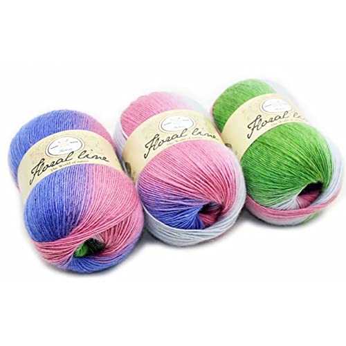 Strickwolle Baumwolle 100g, Strickgarn Wolle zum Stricken oder Häkeln Leichte Weiches Wollstrickgarn Wolle Farbverlauf, Bunt Baumwolle Garn für Stricken von Schals Sweater Crafts Strickwolle Baumwolle 100g, Strickgarn Wolle zum Stricken oder Häkeln Leichte Weiches Wollstrickgarn Wolle Farbverlauf, Bunt Baumwolle Garn für Stricken von Schals Sweater Crafts von Surakey