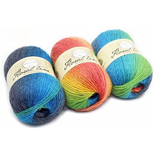 Strickwolle Baumwolle 100g, Strickgarn Wolle zum Stricken oder Häkeln Leichte Weiches Wollstrickgarn Wolle Farbverlauf, Bunt Baumwolle Garn für Stricken von Schals Sweater Crafts Strickwolle Baumwolle 100g, Strickgarn Wolle zum Stricken oder Häkeln Leichte Weiches Wollstrickgarn Wolle Farbverlauf, Bunt Baumwolle Garn für Stricken von Schals Sweater Crafts von Surakey