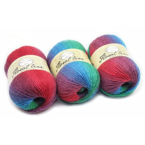 Strickwolle Baumwolle 100g, Strickgarn Wolle zum Stricken oder Häkeln Leichte Weiches Wollstrickgarn Wolle Farbverlauf, Bunt Baumwolle Garn für Stricken von Schals Sweater Crafts Strickwolle Baumwolle 100g, Strickgarn Wolle zum Stricken oder Häkeln Leichte Weiches Wollstrickgarn Wolle Farbverlauf, Bunt Baumwolle Garn für Stricken von Schals Sweater Crafts von Surakey