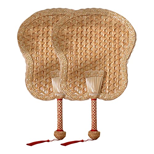 Surakey 2 Stück Bambus Handfächer, Natürlicher Rattan Fächer, Gewebte Palmblatt Handfächer, handgefertigter Handwebfächer, Sommer Kühlfächer, Gastgeschenk für Heimdekoration Hochzeit Sommer Party Surakey 2 Stück Bambus Handfächer, Natürlicher Rattan Fächer, Gewebte Palmblatt Handfächer, handgefertigter Handwebfächer, Sommer Kühlfächer, Gastgeschenk für Heimdekoration Hochzeit Sommer Party von Surakey