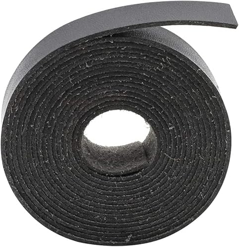 Surakey 2 Meter Lederschnur,Weich PU Lederband Flach 20mm Breit Lederriemen für DIY Taschengriffe,Schulterriemen,Brieftasche,Gürtel,Haustier Halsband Handwerk,Schwarz von Surakey