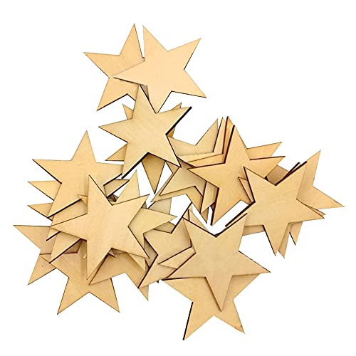 Surakey 50 Stücke kleine Holzsterne Stern Holzscheiben zum Bemalen und Basteln Holz Streudeko Tischdeko Hängedeko für Babyparty DIY Handwerk Verzierungen, 40mm Surakey 50 Stücke kleine Holzsterne Stern Holzscheiben zum Bemalen und Basteln Holz Streudeko Tischdeko Hängedeko für Babyparty DIY Handwerk Verzierungen, 40mm von Surakey