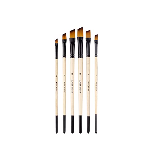 Surakey 6 Stück Pinsel Set, Nylon Acrylfarben Pinsel, Hölzernen Griff Pinsel Künstler PinselSets Satz für Aquarell Ölgemälde, Perfektes Malerei Ölfarben Brush Set für Anfänge Kinder Künstler von Surakey