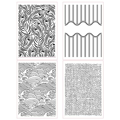 Surakey Blumen Prägeschablone 4ST Prägefolder Embossing Folder Schablone,Kunststoff Prägeschablone für DIY-Scrapbooking,Sammelalben,Fotoalben,Papierkarten, Bastelarbeiten von Surakey