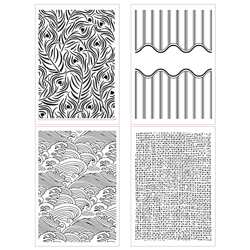 Surakey Blumen Prägeschablone 4ST Prägefolder Embossing Folder Schablone,Kunststoff Prägeschablone für DIY-Scrapbooking,Sammelalben,Fotoalben,Papierkarten, Bastelarbeiten von Surakey