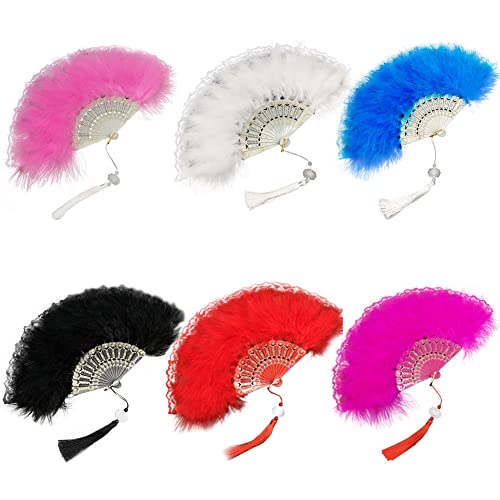 Surakey Feder Handfächer Retro, Faltbarer Handfächer Für Hochzeit, Faltfächer Klappfächer 1920s Vintage Damen Fächer Tanzen Hand Fan für Hochzeit Geschenk Sommer Feste Party Fasching Kostüm Surakey Feder Handfächer Retro, Faltbarer Handfächer Für Hochzeit, Faltfächer Klappfächer 1920s Vintage Damen Fächer Tanzen Hand Fan für Hochzeit Geschenk Sommer Feste Party Fasching Kostüm von Surakey