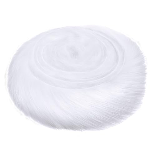Surakey Kunstfell Zum Basteln,Kunstpelz Stoff Weiß,Furry Faux Precut Strips Zotteliger Kunstleder Plüsch Kunstpelzstoff Pelz Fell Fluffy Stoff Kunstpelz Für Zwerge Bart Haare Cosplay Diy Weihnachts von Surakey