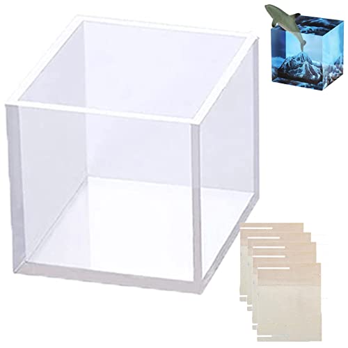 Surakey Quadratische Harzformen,Silikonform Epoxidharz,3D Epoxidharz Formen DIY-Würfel, Silikonformen für Harz, Blumenkonservierung, Schmuck,Kerzen, Seifenproben,10cm von Surakey