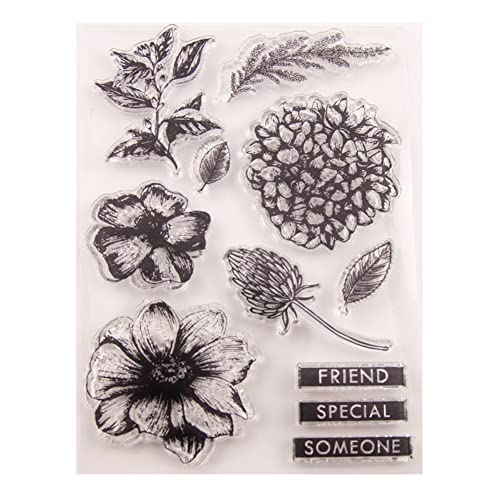 Surakey Silikonstempel Blumen & Blätter Set, Vögel, Löwenzahn, Schmetterling, Vintage Stempel für DIY Bullet Journal Scrapbooking Fotoalbum Geburtstag Stempelset, Transparent, Quadratisch Surakey Silikonstempel Blumen & Blätter Set, Vögel, Löwenzahn, Schmetterling, Vintage Stempel für DIY Bullet Journal Scrapbooking Fotoalbum Geburtstag Stempelset, Transparent, Quadratisch von Surakey