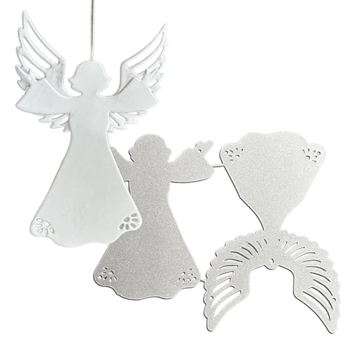 Weihnachten Stanzschablonen Engel Anhänger für 3D Weihnachtsanhänger zum Basteln Engel Mustern Weihnachten Stanzformen Prägeschablone Metall für DIY Scrapbooking Basteln Weihnachtsbaum Deko Geschenke von Surakey