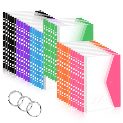 Ordner-Trennblätter mit Taschen, 11 Löcher, erweiterbare Kunststoff-Ordner für 2/3/4-Ring-Dokumententasche mit Druckknopf und Etikett, lose Blätter, transparent, für Schule, Zuhause, Büro (36 Stück Ordner-Trennblätter mit Taschen, 11 Löcher, erweiterbare Kunststoff-Ordner für 2/3/4-Ring-Dokumententasche mit Druckknopf und Etikett, lose Blätter, transparent, für Schule, Zuhause, Büro (36 Stück von Surcotto