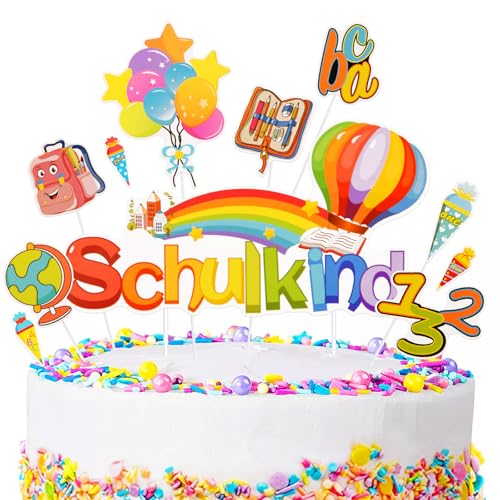 Tortendeko Einschulung, Surcotto Einschulung Tortendeko, Kuchendeko Schulanfang, Cake Topper für schulkind, Schultüten Cake Topper ABC 123 Tortenaufsätze Torten Muffin Deko Tortendeko Einschulung, Surcotto Einschulung Tortendeko, Kuchendeko Schulanfang, Cake Topper für schulkind, Schultüten Cake Topper ABC 123 Tortenaufsätze Torten Muffin Deko von Surcotto