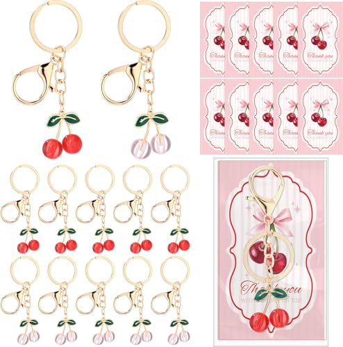 Sureio 10 Sets Kirsch-Schlüsselanhänger, Partyzubehör, Geschenk für Damen, Mädchen, Gäste, Taufe Sureio 10 Sets Kirsch-Schlüsselanhänger, Partyzubehör, Geschenk für Damen, Mädchen, Gäste, Taufe von Sureio