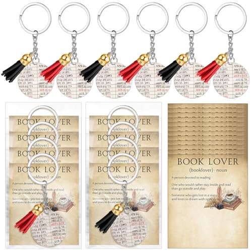 Sureio 12 Sets Buch-Schlüsselanhänger, Großpackung Buchliebhaber, Club-Geschenke zum Schulabschluss, Acryl, Buch-Schlüsselanhänger mit Quastenkarten, Leseparty, Gastgeschenke für Bücherwurm Sureio 12 Sets Buch-Schlüsselanhänger, Großpackung Buchliebhaber, Club-Geschenke zum Schulabschluss, Acryl, Buch-Schlüsselanhänger mit Quastenkarten, Leseparty, Gastgeschenke für Bücherwurm von Sureio