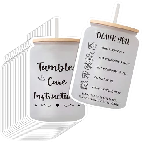 Sureio 200 Stück Tumbler Cup Karten, Tasse Pflegeanleitung Karten, Tumbler Pflegekarten, Tasse der Pflege Becher Einsatz für Geschäft, Kundenanweisungen Karten, Online Shop Paketeinlage (Delicate Sureio 200 Stück Tumbler Cup Karten, Tasse Pflegeanleitung Karten, Tumbler Pflegekarten, Tasse der Pflege Becher Einsatz für Geschäft, Kundenanweisungen Karten, Online Shop Paketeinlage (Delicate von Sureio