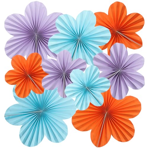 Surflyee 9 Stück Papierblumen Deko Hängend, Blumen Papier Deko, Fächer Dekoration, Papier Blumen Hängende für Geburtstagsfeiern, Zusammenkünfte, Hochzeiten, Babypartys, Blau Orange Lila Papierblumen Surflyee 9 Stück Papierblumen Deko Hängend, Blumen Papier Deko, Fächer Dekoration, Papier Blumen Hängende für Geburtstagsfeiern, Zusammenkünfte, Hochzeiten, Babypartys, Blau Orange Lila Papierblumen von Surflyee