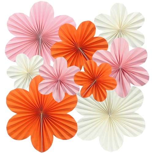 Surflyee 9 Stück Papierblumen Deko Hängend, Blumen Papier Deko, Fächer Dekoration, Papier Blumen Hängende für Geburtstagsfeiern, Zusammenkünfte, Hochzeiten, Babypartys, Rosa Orange Weiß Papierblumen Surflyee 9 Stück Papierblumen Deko Hängend, Blumen Papier Deko, Fächer Dekoration, Papier Blumen Hängende für Geburtstagsfeiern, Zusammenkünfte, Hochzeiten, Babypartys, Rosa Orange Weiß Papierblumen von Surflyee