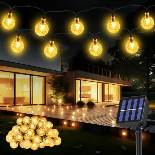Suright Solar Lichterkette Aussen, Lichterkette Außen Solar, 8M, 30LED, 8 Modi, IP65 Kristall Kugeln Wasserdicht für Garten, Balkon Deko, Terrassen, Weihnachten, Hochzeiten, Partys, Bäume, Warmweiß Suright Solar Lichterkette Aussen, Lichterkette Außen Solar, 8M, 30LED, 8 Modi, IP65 Kristall Kugeln Wasserdicht für Garten, Balkon Deko, Terrassen, Weihnachten, Hochzeiten, Partys, Bäume, Warmweiß von Suright