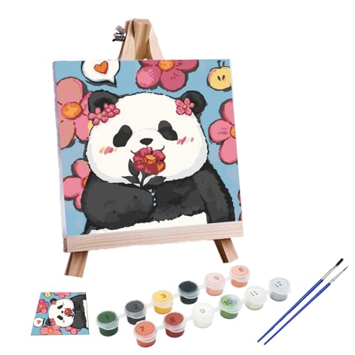 Surplex Malen Nach Zahlen für Kinder, Erwachsene & Anfänger, mit Rahmen & Ständer, Panda DIY Paint By Numbers Bastelset Acrylfarben Set, DIY Malen Nach Zahlen Tiere für Mädchen & Jungen, 20x20cm Surplex Malen Nach Zahlen für Kinder, Erwachsene & Anfänger, mit Rahmen & Ständer, Panda DIY Paint By Numbers Bastelset Acrylfarben Set, DIY Malen Nach Zahlen Tiere für Mädchen & Jungen, 20x20cm von Surplex