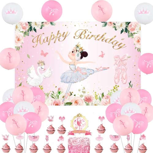 Sursurprise Ballerina Geburtstag Party Dekorationen Ballett Hintergrund Luftballons Kuchen Topper für Mädchen Tutu Geburtstag Party Supplies Sursurprise Ballerina Geburtstag Party Dekorationen Ballett Hintergrund Luftballons Kuchen Topper für Mädchen Tutu Geburtstag Party Supplies von Sursurprise