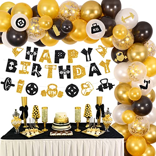 Gym Geburtstag Dekorationen Fitness Party Dekorationen für Männer Gewichtheben Ballon Girlande Bogen Kit alles Gute zum Geburtstag Banner Karten für Bodybuilding Cross Fit Thema Bday Party Supplies Gym Geburtstag Dekorationen Fitness Party Dekorationen für Männer Gewichtheben Ballon Girlande Bogen Kit alles Gute zum Geburtstag Banner Karten für Bodybuilding Cross Fit Thema Bday Party Supplies von Sursurprise