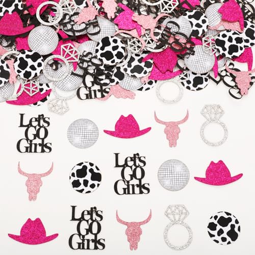 Let's Go Girls Bachelorette Party Dekorationen, 200 Stück Let's Go Girls Konfetti für Tisch, Disco Cowgirl Western Nashville Brautdusche Verlobung Hochzeit Supplies Let's Go Girls Bachelorette Party Dekorationen, 200 Stück Let's Go Girls Konfetti für Tisch, Disco Cowgirl Western Nashville Brautdusche Verlobung Hochzeit Supplies von Sursurprise