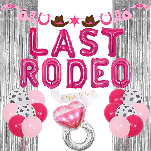 Letzte Rodeo Bachelorette Party Dekorationen Western Cowgirl Girlande Braut Schärpe Ballons Brautdusche Party Supplies von Sursurprise