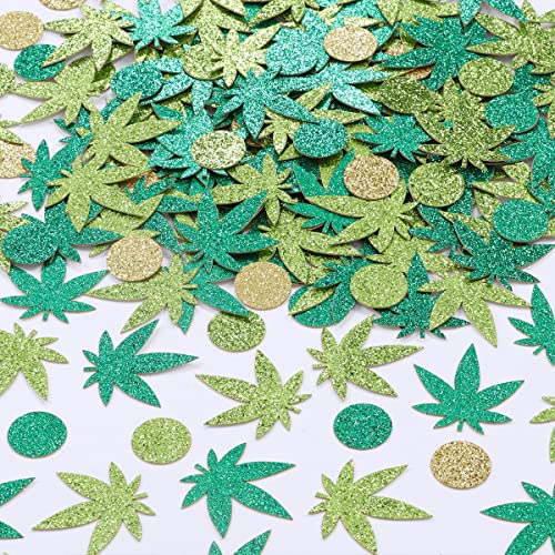 Sursurprise Cannabis Blatt Deko, 200 Stück Glitter Unkraut Blätter Konfetti Kreis Dots Tabelle Streuung für 420 Dope Topf Blätter Party Supplies Sursurprise Cannabis Blatt Deko, 200 Stück Glitter Unkraut Blätter Konfetti Kreis Dots Tabelle Streuung für 420 Dope Topf Blätter Party Supplies von Sursurprise