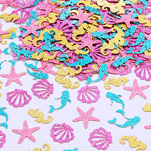 Sursurprise Meerjungfrau-Konfetti, 200 Stück, glitzerndes Meerestier, unter dem Meer, Meerjungfrau, Muschel, Seepferdchen, Seestern, Tischstreuung für Mädchen, Geburtstagsparty, Babyparty-Dekorationen Sursurprise Meerjungfrau-Konfetti, 200 Stück, glitzerndes Meerestier, unter dem Meer, Meerjungfrau, Muschel, Seepferdchen, Seestern, Tischstreuung für Mädchen, Geburtstagsparty, Babyparty-Dekorationen von Sursurprise