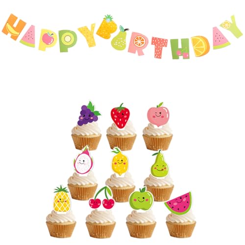 Obst Geburtstagsfeier Dekorationen Kit, Alles Gute zum Geburtstag Banner Wassermelone Ananas Luftballons für Tutti Frutti Party Supplies Obst Geburtstagsfeier Dekorationen Kit, Alles Gute zum Geburtstag Banner Wassermelone Ananas Luftballons für Tutti Frutti Party Supplies von Sursurprise