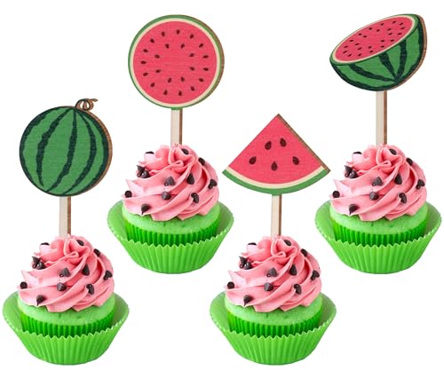 Sursurprise 16 x Wassermelonen-Cupcake-Topper aus Holz für Wassermelonen, Geburtstag, Babyparty, Dekoration, Sommer, Obst, Geburtstagsparty Sursurprise 16 x Wassermelonen-Cupcake-Topper aus Holz für Wassermelonen, Geburtstag, Babyparty, Dekoration, Sommer, Obst, Geburtstagsparty von Sursurprise