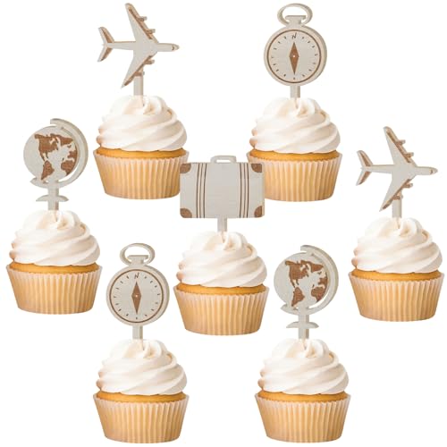 Sursurprise 32PCS Reise Thema Cupcake Toppers hölzerne Flugzeug Koffer Kuchen Toppers für Reise Abenteuer Party Dekorationen Geburtstag Baby Dusche Zubehör Sursurprise 32PCS Reise Thema Cupcake Toppers hölzerne Flugzeug Koffer Kuchen Toppers für Reise Abenteuer Party Dekorationen Geburtstag Baby Dusche Zubehör von Sursurprise