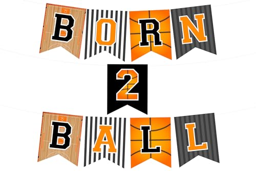 Sursurprise Basketball Geburtstag Party Dekorationen, Born 2 Ball Banner, Sport Party Zubehör für Jungen 2. von Sursurprise