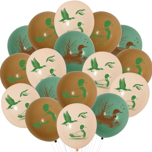 Sursurprise Duck Hunting Party Dekorationen, 36Pcs Mallard Duck Ballons 12 Zoll, Mallard Duck Geburtstag Baby Dusche Dekorationen Party Supplies von Sursurprise