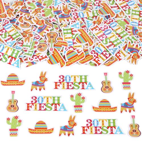 Sursurprise Fiesta 30. Geburtstag Party Dekorationen, 200Pcs 30. Fiesta Konfetti für Tisch, mexikanische dreißig Geburtstag Cinco De Mayo Taco dreißigsten Geburtstag Party Supplies von Sursurprise