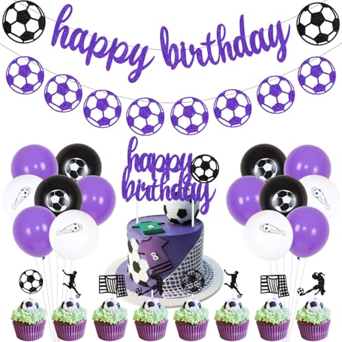 Sursurprise Fußball Geburtstag Party Dekorationen für Mädchen Lila Fußball Geburtstag Banner Girlande Kuchen Topper Ballon für Sport Thema Geburtstag Party Supplies Sursurprise Fußball Geburtstag Party Dekorationen für Mädchen Lila Fußball Geburtstag Banner Girlande Kuchen Topper Ballon für Sport Thema Geburtstag Party Supplies von Sursurprise