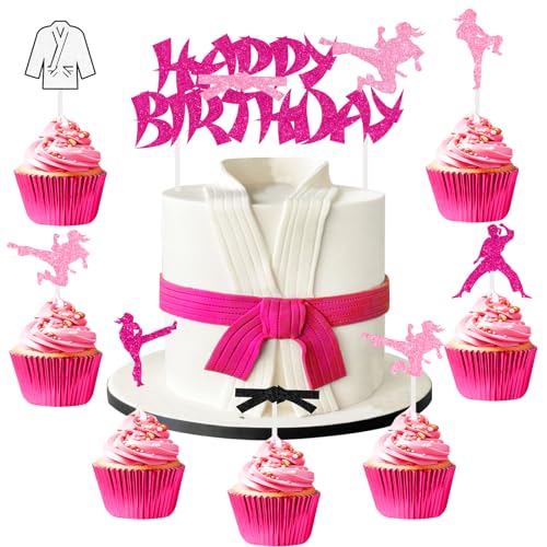 Sursurprise Karate Geburtstag Dekorationen, 25Pcs alles Gute zum Geburtstag Kuchen Topper Karate Cupcake Toppers für Mädchen Taekwondo Kampfsport Party Supplies Sursurprise Karate Geburtstag Dekorationen, 25Pcs alles Gute zum Geburtstag Kuchen Topper Karate Cupcake Toppers für Mädchen Taekwondo Kampfsport Party Supplies von Sursurprise