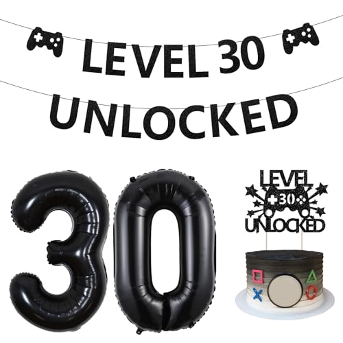 Sursurprise Level 30 Unlocked Geburtstag Dekorationen, Level 30 Unlocked Banner Kuchen Topper Nummer 30 Ballons für Gamer 30. Geburtstag Party Dekorationen, Video Game Geburtstag Party Supplies Sursurprise Level 30 Unlocked Geburtstag Dekorationen, Level 30 Unlocked Banner Kuchen Topper Nummer 30 Ballons für Gamer 30. Geburtstag Party Dekorationen, Video Game Geburtstag Party Supplies von Sursurprise