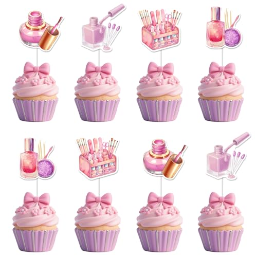 Sursurprise Mani Geburtstagsparty-Dekorationen, 24 Stück, Mani-Geburtstags-Cupcake-Topper, Kosmetik-Tischdekoration, Spa-Make-up-Partyzubehör für Mädchen und Frauen Sursurprise Mani Geburtstagsparty-Dekorationen, 24 Stück, Mani-Geburtstags-Cupcake-Topper, Kosmetik-Tischdekoration, Spa-Make-up-Partyzubehör für Mädchen und Frauen von Sursurprise