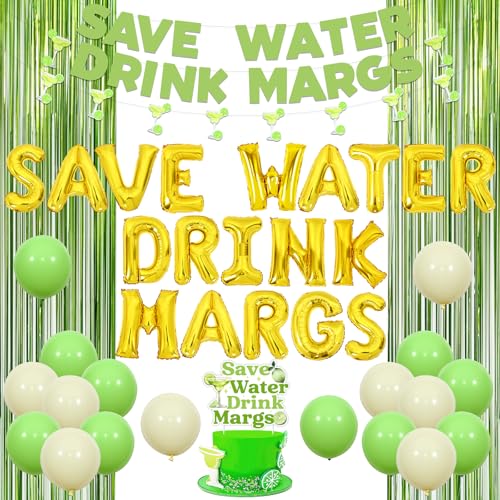 Sursurprise Margarita Geburtstag Bachelorette Party Dekorationen, Save Water Drink Margs Banner Luftballons Kuchen Topper Folie Fransen Cocktail Girlande Cinco De Mayo Mexikanische Fiesta Brautdusche Sursurprise Margarita Geburtstag Bachelorette Party Dekorationen, Save Water Drink Margs Banner Luftballons Kuchen Topper Folie Fransen Cocktail Girlande Cinco De Mayo Mexikanische Fiesta Brautdusche von Sursurprise
