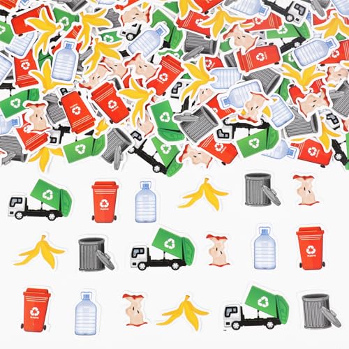 Sursurprise Müllwagen-Party-Dekorationen, 200 Stück, Müllwagen-Konfetti für Tisch, Abfallwirtschaft, Recycling, Geburtstagsparty-Zubehör von Sursurprise