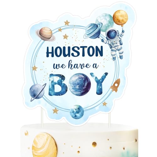 Sursurprise Out Space Baby Shower Dekorationen für Jungen, Houston We Have A Boy Cake Topper, Space Cake Decor Astronaut Planet Rocket Party Supplies Sursurprise Out Space Baby Shower Dekorationen für Jungen, Houston We Have A Boy Cake Topper, Space Cake Decor Astronaut Planet Rocket Party Supplies von Sursurprise