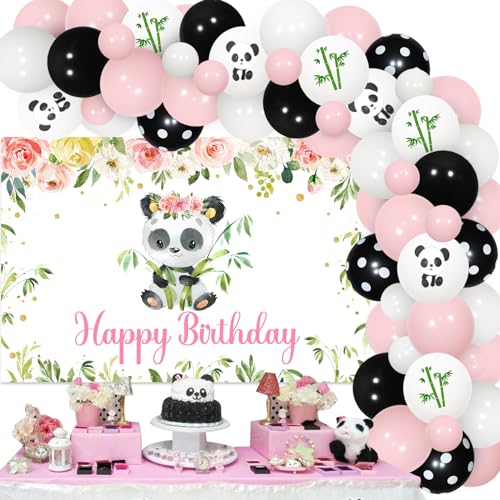 Sursurprise Panda Geburtstag Dekorationen für Mädchen, rosa Panda Geburtstag Backdrop Ballon Girlande Bogen Kit, Panda Geburtstag Party Supplies Sursurprise Panda Geburtstag Dekorationen für Mädchen, rosa Panda Geburtstag Backdrop Ballon Girlande Bogen Kit, Panda Geburtstag Party Supplies von Sursurprise