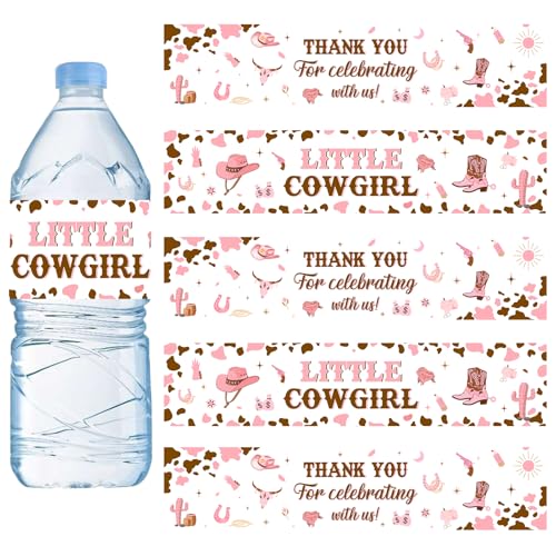 Sursurprise Party-Dekorationen, Motiv: Western Cowgirl, 52 Stück, kleine Cowgirl-Wasserflaschen-Etiketten für Mädchen, Babyparty, 1. 2. Geburtstag, Partyzubehör Sursurprise Party-Dekorationen, Motiv: Western Cowgirl, 52 Stück, kleine Cowgirl-Wasserflaschen-Etiketten für Mädchen, Babyparty, 1. 2. Geburtstag, Partyzubehör von Sursurprise