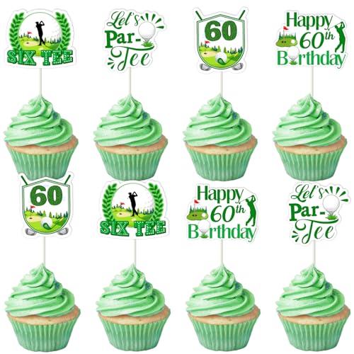 Sursurprise Party-Dekorationen zum 60. Geburtstag, Golf-Cupcake-Topper für Herren, Golf, Sport, 60 Jahre alt, Geburtstagsparty-Zubehör, 24 Stück Sursurprise Party-Dekorationen zum 60. Geburtstag, Golf-Cupcake-Topper für Herren, Golf, Sport, 60 Jahre alt, Geburtstagsparty-Zubehör, 24 Stück von Sursurprise