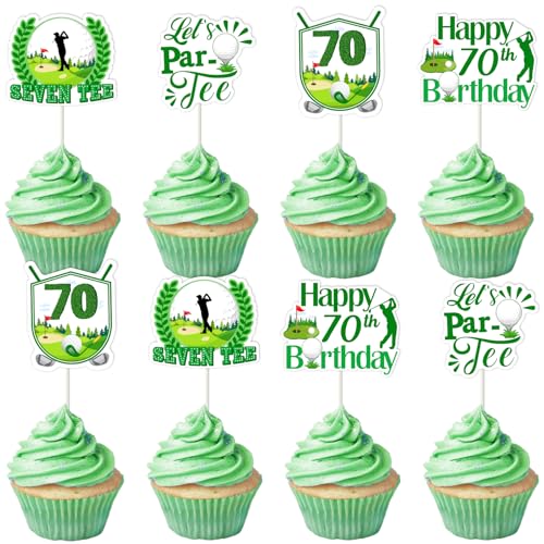 Sursurprise Party-Dekorationen zum 70. Geburtstag, Golf-Cupcake-Topper für Herren, Golf, Sport, 70 Jahre alt, Geburtstagsparty-Zubehör, 24 Stück Sursurprise Party-Dekorationen zum 70. Geburtstag, Golf-Cupcake-Topper für Herren, Golf, Sport, 70 Jahre alt, Geburtstagsparty-Zubehör, 24 Stück von Sursurprise