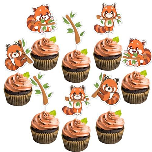 Sursurprise Red Panda Party Dekorationen, 36PCS Red Panda Cupcake Toppers, Red Panda Geburtstag Baby Dusche Dekorationen Party Supplies Sursurprise Red Panda Party Dekorationen, 36PCS Red Panda Cupcake Toppers, Red Panda Geburtstag Baby Dusche Dekorationen Party Supplies von Sursurprise
