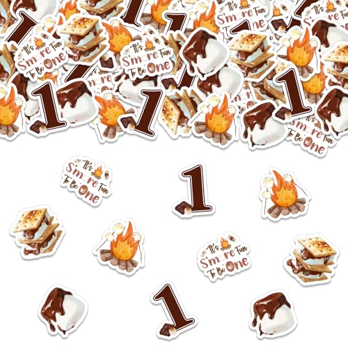 Sursurprise S'mores Party-Dekorationen für den ersten Geburtstag, 200 Stück, It's S'more Fun to Be One-Konfetti, Marshmallow-Plätzchen-Tischstreuung für Lagerfeuer, Camper, 1. Geburtstag, Partyzubehör Sursurprise S'mores Party-Dekorationen für den ersten Geburtstag, 200 Stück, It's S'more Fun to Be One-Konfetti, Marshmallow-Plätzchen-Tischstreuung für Lagerfeuer, Camper, 1. Geburtstag, Partyzubehör von Sursurprise